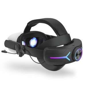 Pour Meta Quest 2 VR RGB, serre-tête réglable, batterie intégrée de 8 000 mAh (Gaming Black) SH201B864-20